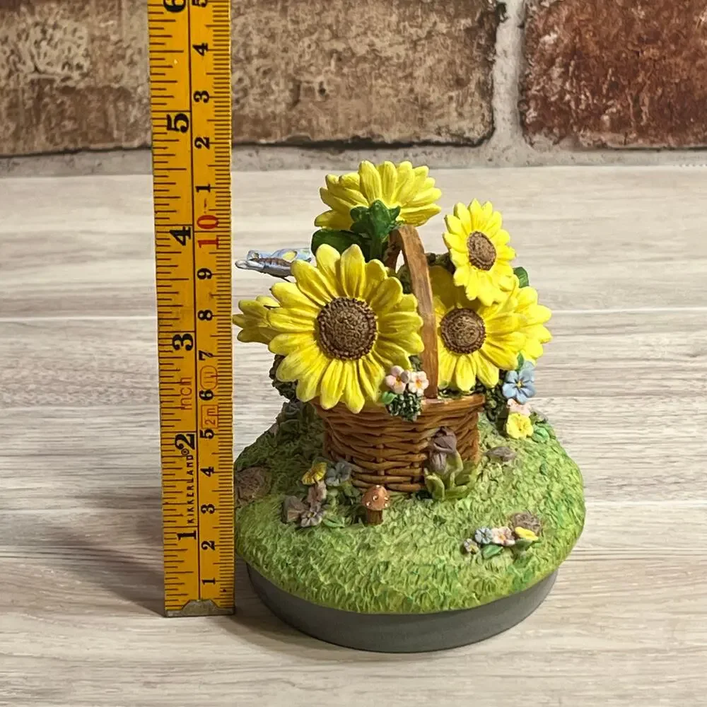 WoW! Adorable Vintage Sunflowers Mushrooms Butterfly And Flowers Candle Topper